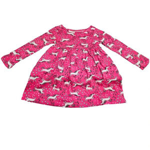 2T Pink Unicorn Girls  Long Sleeve Dress, Dress for Toddlers